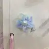 Tela flor de gasa hecha a mano accesorios diy ola de color punto floret accesorios tocado para niños accesorios punto de hilo pequeño cinco piezas