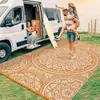Esterilla para Patio al Aire Libre con Patrón de Color Sólido, Esterilla Antideslizante para Picnic con Protección Solar para Terraza, Esterilla Tejida Resistente al Sol, Esterilla para Exteriores, Transfronterizo