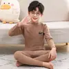 Conjunto de ropa interior térmica de otoño para niños con cuello medio, conjunto de ropa interior térmica para niñas, pijamas para niños, camisetas interiores para niños pequeñas y medianas para estudiantes