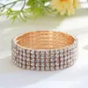 Pulseira Elástica 4mm Multicamadas Full Diamond Exportação Atacado Joias de Diamante Transfronteiriças Atacado