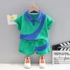 Traje de verano de manga corta para niño, traje de dos piezas de manga corta y pantalones cortos para bebé, nueva moda, estilo occidental, ropa casual para niños