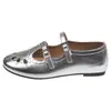 Zapatos Individuales Suaves Calados Versátiles Estilo Zapato Suave de Cuero Planos Casuales para Mujer Zapatos Pequeños de Cuero Estilo Retro Francés Mary Jane para Primavera y Verano Mujer