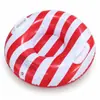 Bestseller transfronterizo: Flotador inflable para nieve a rayas rojas y blancas de 70 cm con asa de seguridad, inflado manual, hecho de PVC