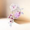 Broche de circonita con incrustaciones de cobre de alta resistencia, broche floral de temperamento de moda, abrigo, ramillete, accesorio de vestir elegante y digno