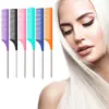 Peine para colorear cabello permanente en stock transfronterizo, peine con cola puntiaguda de acero inoxidable, peine para el cabello antideslizante de alta temperatura, peine de cola puntiaguda