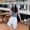 Falda Blanca con Adorno de Encaje para Mujer, Nuevo Diseño Primavera/Verano 2026, Falda Irregular de Corte A, Falda Corta