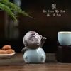 Mesa de Té Mascottas de los Doce Zodíacos Mascota de Té Juego Cerámica Dragón Decoración para Atraer Riqueza Creativos Adornos para Mesa de Té Arena Púrpura Té Lindo