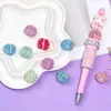 Flor Clásica de Cinco Pétalos Más Vendida Cadena de Garra con Lentejuelas Finas y Perlas Bola de Diamante Acrílico Bolígrafo de Perlas DIY Cadena para Teléfono Móvil Accesorios de Joyería