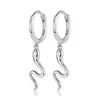 Brinco de Argola Pequeno Animal Cobra Prata de Lei S925 Fivela de Orelha Vento Frio Único Pequeno Diamante Cobra Espírito Brincos de Tarraxa de Cobra