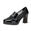 Zapatos de tacón alto de malla transpirable con diseño calado de cuero suave para mujer, Mocasines de tacón grueso con suela blanda, Zapatos sin cordones para mujer, Primavera y Verano 2026