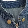Fábrica de Ropa para Mujer Transfronteriza Venta al por Mayor Moda Europea y Americana 2026 Chaqueta Abrigo de Mezclilla Doble Botonadura con Tira Decorativa en el Hombro