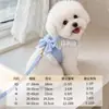 Nova Coleira para Cachorro Vestido com Acabamento em Renda para Cães Pequenos Estilo Fino Roupa de Tração para Cachorro Pequeno ao Ar Livre