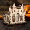 Transfronterizo Nuevo Producto Halloween Bricolaje Bruja Fantasma Casa Candelabro Artesanías de Madera Escritorio Creativo Adornos Decorativos