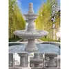 Fuente de Escultura de Piedra Estilo Europeo Cuenca de Agua de Granito Dorado Cuenca de Agua de Piedra Amarillo Óxido Paisajismo de Patio Comunitario al Aire Libre Ornamentos de Agua Corriente Ordenar,