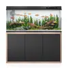 Nuevo Estilo Acuario Mediano para Peces Tanque de Peces de Vidrio Dorado para Peces Dorados con Gabinete, de Pie en el Suelo para Sala de Estar, para Personas Perezosas, Sin Cambio de Agua