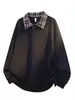 Sudadera con Cuello Polo y Puntada de Cuadros Texturizada de Exportación Transfronteriza para Hombre Otoño e Invierno Nueva Holgada con Solapa Casual para Hombre