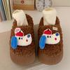 Invierno Nuevo Estilo Japonés Divertido Perro de Orejas Azules Lana de Cordero Exterior para Mujer Cálido Retro Zapatos de Algodón Mocasines Retro