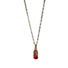 Collar Transportador Lucky Pixiu para Mujer ins No se Desvanece Lujo Ligero Moda Celebridad de Internet Cadena para Clavícula Chapado en Oro Real Cadena Corta para el Cuello
