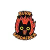 Broche Criativo Novo Gato Chama Desenho Animado Série Gato Preto Fofo Animal Liga Metálica Pintada Emblema Venda por Atacado