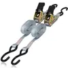 Juego de Cuatro Piezas de Tensor de Trinquete Vehículo Todoterreno Fijación de Equipaje en Techo Correa de Carga 4.5m * 25mm Doble Gancho S