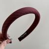 Faixa de Cabeça Esponja com Listras Simples para Mulheres, Moda Vintage de Alto Padrão, Adequada para Sair, Acessório de Cabelo para o Topo da Cabeça