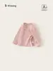 Ropa para niños Bangxuan nueva colección de otoño color liso cuello redondo camiseta interior base para bebé algodón suave top de manga larga para bebé