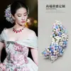 Accesorio para el Cabello del Evento Nocturno de Liu Yifei, Pasador de Flor Artificial de Gipsofila, Flor para el Cabello de Vestido Estilo Pintura al Óleo de Princesa de Castillo