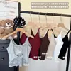 Camisola de Renda Patchwork com Costas Cruzadas para Mulheres, Top Peça Única com Bojos Embutidos, Pode Ser Usado como Roupa Externa ou Interna, Não Precisa de Roupa Íntima Adicional