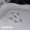 Celebridad Cibernética Joyería de Metal con Forma de Serpiente para Uñas Nueva Aleación Tridimensional Lujo Ligero Oro y Plata Decoración de Uñas de Serpiente Roja