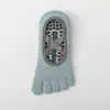 Calcetines de Yoga para Mujer Algodón Color Sólido Silicona Antideslizantes Calcetines de Pilates Absorbentes de Sudor Transpirables Desodorantes Invisibles Tipo Calcetín Bajo Calcetines de Cinco Dedos