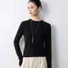 Suéter de punto fino de una sola pieza, redondo y plano, para mujer, holgado y estilizado, top de punto gris para otoño e invierno