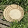 Productos de Bambú Hechos a Mano, Recogedor Redondo de Bambú, Tamiz de Bambú sin Perforaciones, Bandeja de Bambú, Cesta Decorativa para Pintura de Jardín de Infancia
