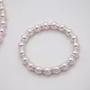 Conjunto de Collar de Perlas Color Rosa Rosa Manta de Lujo Ligero Estilo Francés, Accesorios de Primavera y Verano, Cadena para Suéter, Diseño de Moda para Mujeres
