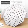 Guarda-chuva de três dobras automático completo, à prova de sol e de chuva, com estampa de pena bronzeada, borracha preta, à prova de UV, pequeno, estilo fresh