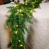 Nuevo Rattan de Pino Sintético Navideño de Amazon Se Siente Suave y Gomoso Decoración Navideña Aguja de Pino Artificial Rattan de Hierba Acuática