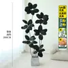 Planta Artificial Verde Grande Black Diamond Árbol de Goma Planta en Maceta de Interior para Sala de Estar Decoración de Planta de Árbol Imitación de Lujo Ligero de Gama Alta