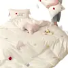 Conjunto de Quatro Peças de Algodão de Fibra Longa de Xinjiang Desenho Animado Fofo Lençol e Fronha 100% Algodão Luxo Leve Toque de Alta Qualidade Roupa de Cama para Todas as Estações
