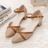 Sandalias Baotou para Mujer 2025 Nuevo Primavera y Verano Hebilla de una Sola Tira Tacón Grueso Tacón Medio Combinan con Todo Puntiagudas Zapatos de Trabajo Zapatos Individuales para Mujer
