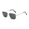 Gafas de Sol Metálicas Sin Montura de Corte Diamante de Alta Gama para Mujer Moda Clásica para Hombre Venta al por Mayor Protección UV