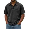 Comercio exterior transfronterizo sitio independiente de Amazon Y2 nueva moda masculina color liso retro manga corta cuello camisero polo para hombre