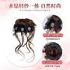Moño Elegante con Lazo y Pedrería, Barba de Dragón, Postizo de Imitación, Clip-in, Moño Flor Todo en Uno para Mujeres