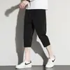 Pantalones casuales deportivos de verano para hombre, nuevos, de nailon elástico en cuatro direcciones, seda helada, pierna recta, elásticos, de secado rápido, transpirables, de longitud media
