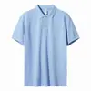 Camisa Polo de Algodón Puro Ag220G para Hombre Algodón Casual de Negocios Cuello Camisero Manga Corta Color Sólido Estampado Polo Venta al por Mayor