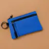 Mini monedero de lona, billetera pequeña portátil multifuncional con cremallera, tarjetero, bolsa de almacenamiento para llaves y auriculares para deportes al aire libre