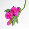 Flores artificiales rosa perla para ambiente del Día de San Valentín, decoración de boda, pared de rosas, decoración de rosa artificial de terciopelo
