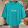 Camiseta de manga tres cuartos con descuento por sobrestock, nuevo estilo primavera-verano para madres, corte holgado, con bajo curvo irregular, para mujeres de mediana edad y mayores