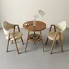 Mesa y silla combinadas casuales minimalistas nórdicas para recepción y negociación cafetería de té con leche cafetería apartamento casa de huéspedes mesa de comedor balcón mesa redonda pequeña