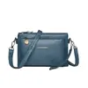 Bolsa de Hombro Cruzada de Cuero Suave de Moda Tendencia 2026 Nuevo Modelo de Comercio Exterior Transfronterizo para Mujer con Múltiples Capas para Monedas y Teléfono