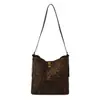 Bolso de Mano Retro con Estampado de Leopardo para Comercio Exterior Transfronterizo, Bolso de Hombro de Lona de Color Contrastante a la Moda, Bolso de Hombro Versátil y de Moda de Gamuza