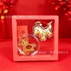 Cuerda Roja del Año del Caballo, Riqueza Instantánea, Colgante para Teléfono Caballo Dorado Pequeño, Regalo Promocional, Amuletos del Caballo del Zodiaco